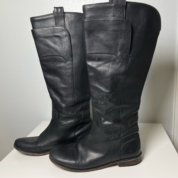 Frye Paige Pull On Riding Boots Size 9B Black - Picture 1 of 13